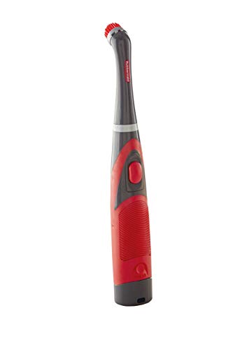 Rubbermaid Reveal Cordless Battery Power Scrubber, Gray/Red, Multi-Purpose Scrub Brush