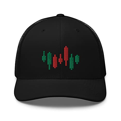 Forex Stock Market Crypto Trader Trading Candlestick Embroidered Trucker Cap