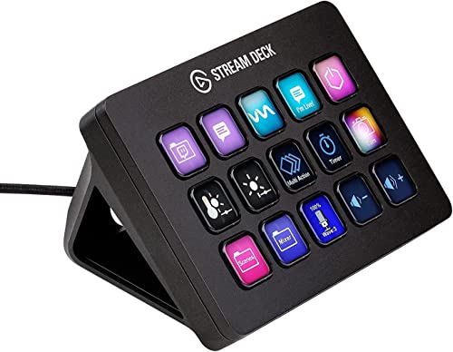 Elgato Stream Deck MK.2 – Studio Controller, 15 macro keys, trigger actions in apps and software like OBS, Twitch, ​YouTube and more, works