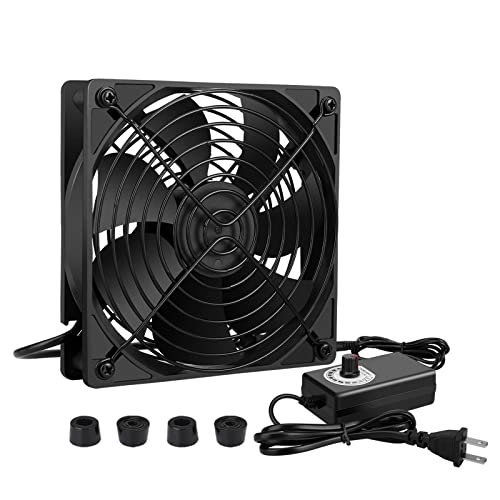 Qirssyn 120mm AC Powered Fan with Vriable Speed Controller, AC