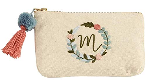 Mud Pie Women's Initial Embroidered Pouch, F