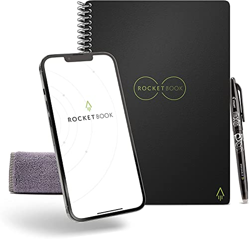 Rocketbook Smart Reusable Notebook, Core Letter Size Spiral Notebook, Infinity