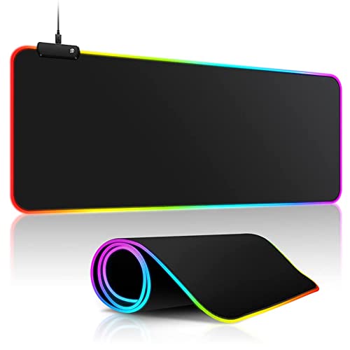 Large RGB Gaming Mouse Pad -15 Light Modes Touch Control