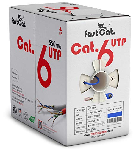 fast Cat. Cat6 Ethernet Cable 1000ft - 23 AWG, CMR,