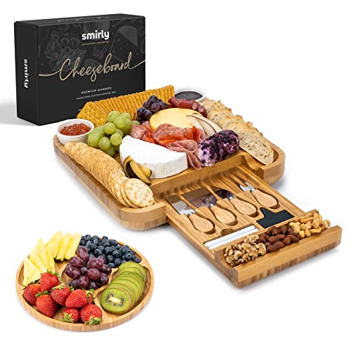 SMIRLY Charcuterie Boards Gift Set: Large Charcuterie Board Set, Bamboo