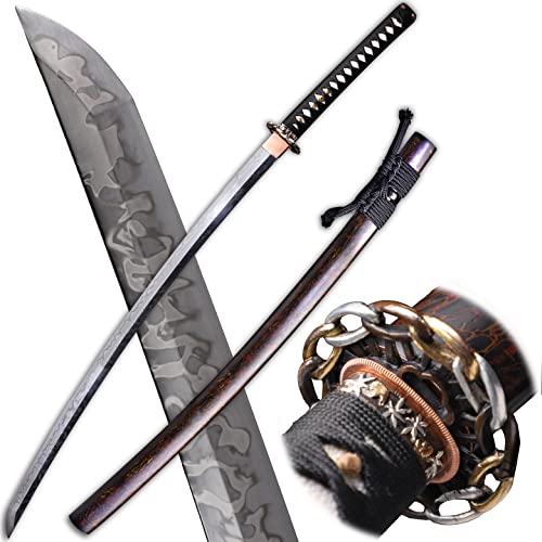 Shengsword Hand Forged Katana Sword Real Clay Tempered L6 Steel