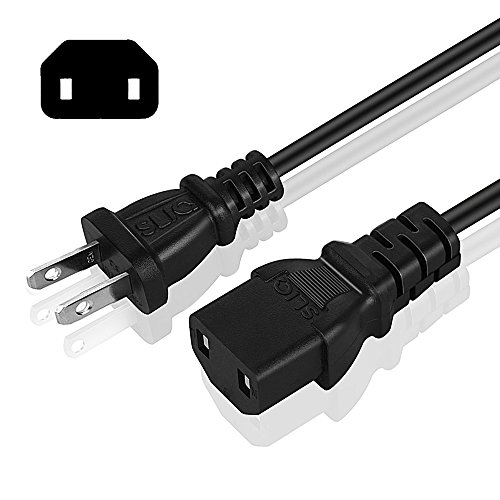 Sliq Gaming [UL Listed] 2 Prong AC Power Cable Cord