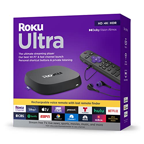 Roku Ultra 2022 4K/HDR/Dolby Vision Streaming Device and Roku Voice