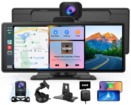Imagebon 9.3" Portable Car Stereo with 4K Dash Cam and