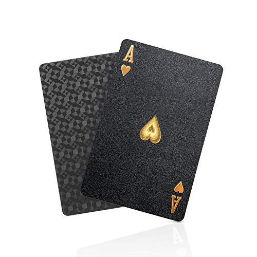 BIERDORF Diamond Waterproof Black Playing Cards, Poker Cards, HD, Deck