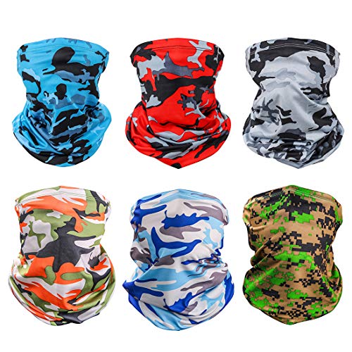 6 Pieces Sun UV Protection Face Mask Neck Gaiter Windproof