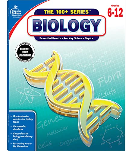 Carson Dellosa The 100 Series: Biology Workbook—Grades 6-12 Science, Matter,