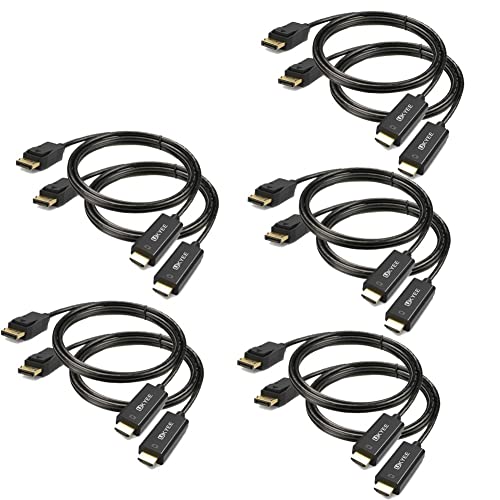 Display Port (DP) to HDMI Cable 6 feet 10-Pack, UKYEE