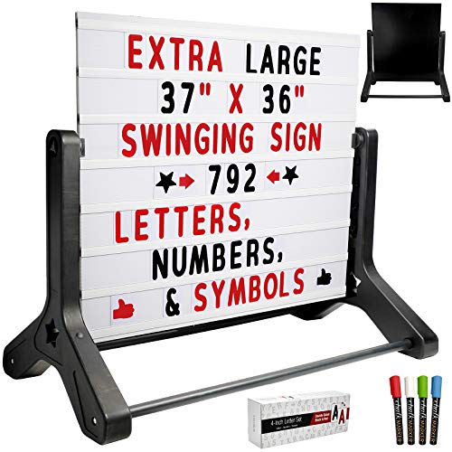 Excello Global Products Swinging Changable Message Sidewalk Sign: 37" x