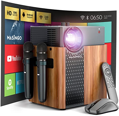 MASINGO New 2023 4-in-1 Portable Karaoke Machine with Smart 1080p