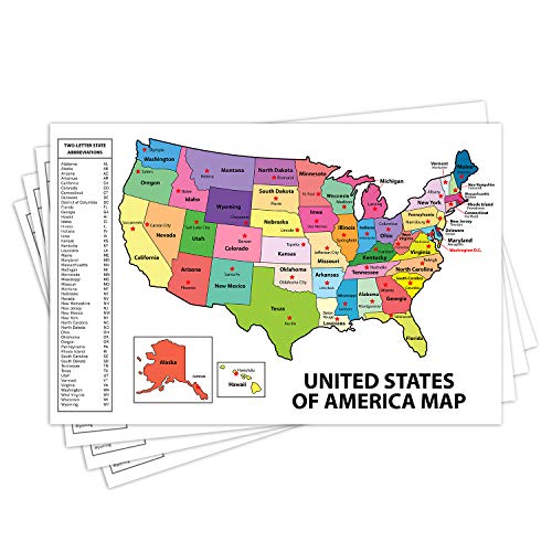 United States Map - USA Poster, US Educational Map -